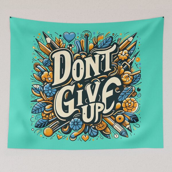 Item preview, Don't give up, typography designed and sold by maxmaj.