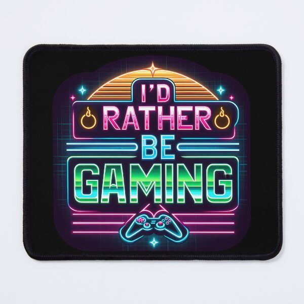 Item preview, I'd Rather Be Gaming , typography, retro designed and sold by maxmaj.