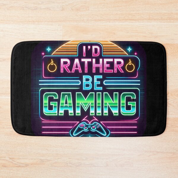 Item preview, I'd Rather Be Gaming , typography, retro designed and sold by maxmaj.