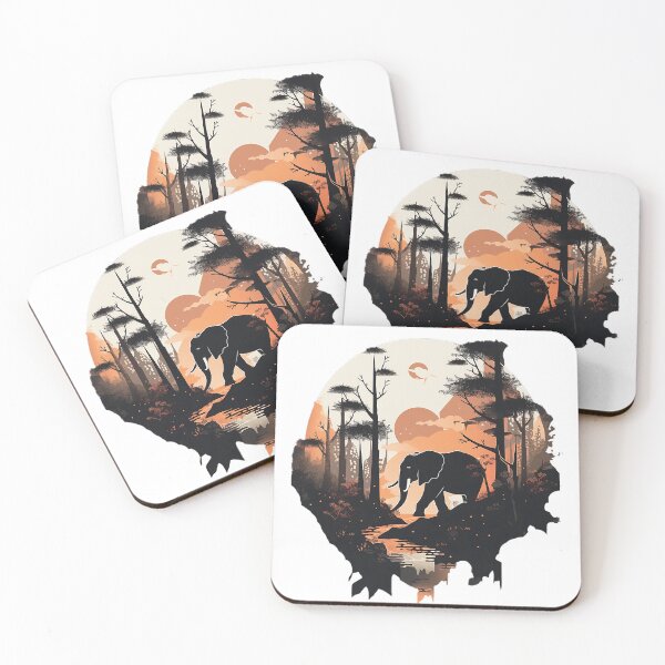 Item preview, elephant safari negative space designed and sold by skateras.