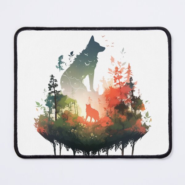 Item preview, wolf silhouette forest designed and sold by skateras.