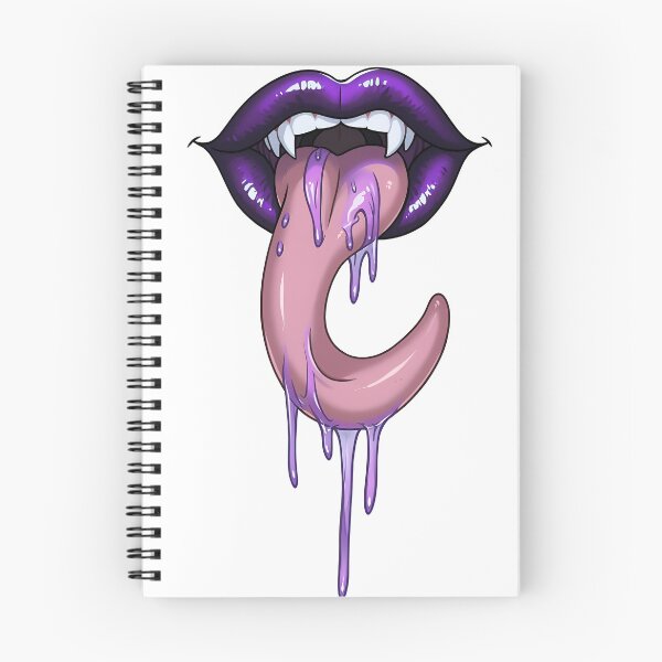 Item preview, Boca de monstruo: labios morados, colmillos, saliva, lengua larga designed and sold by Nitram1990.