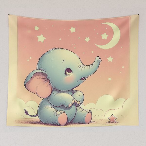 Item preview, Baby elephant and stars designed and sold by Thedigital91.