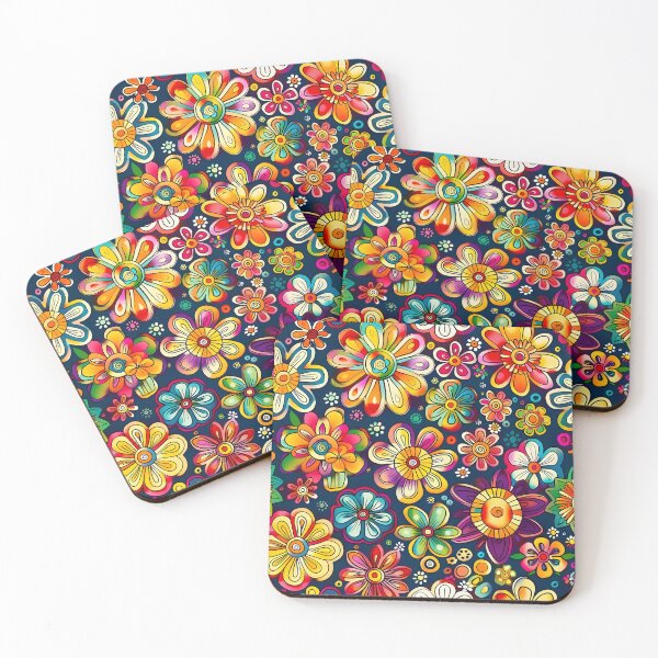 Item preview, Colorful hippie flower print designed and sold by dcrc.