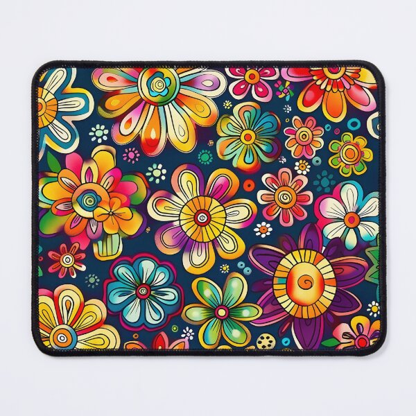 Item preview, Colorful hippie flower print designed and sold by dcrc.