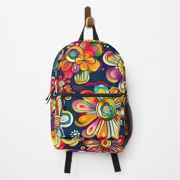 Item preview, Colorful hippie flower print designed and sold by dcrc.
