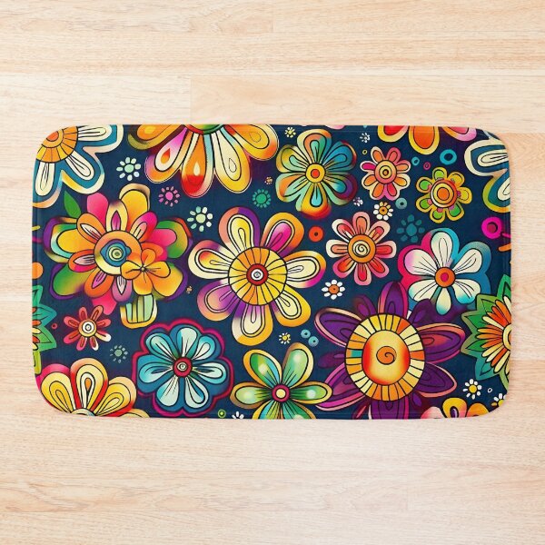 Item preview, Colorful hippie flower print designed and sold by dcrc.