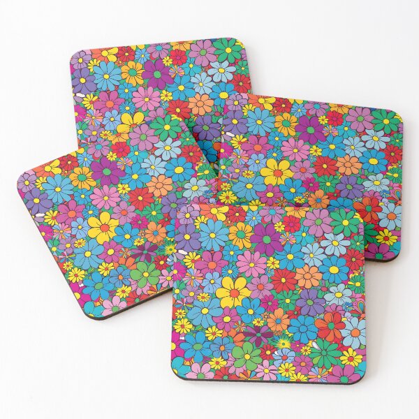 Item preview, colorful hippie flower print designed and sold by dcrc.