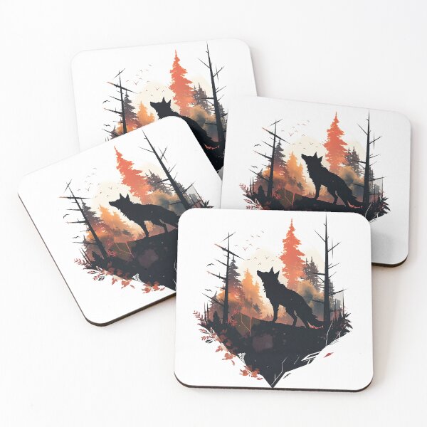 Item preview, wolf silhouette forest designed and sold by skateras.
