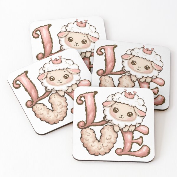 Item preview, I love Sheep Cute Sheep typography art designed and sold by najega911.