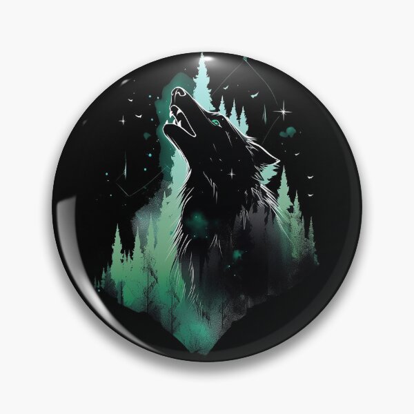 Item preview, wolf face silhouette forest wild animal designed and sold by skateras.