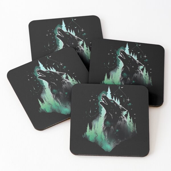 Item preview, wolf face silhouette forest wild animal designed and sold by skateras.