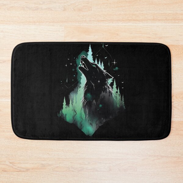 Item preview, wolf face silhouette forest wild animal designed and sold by skateras.