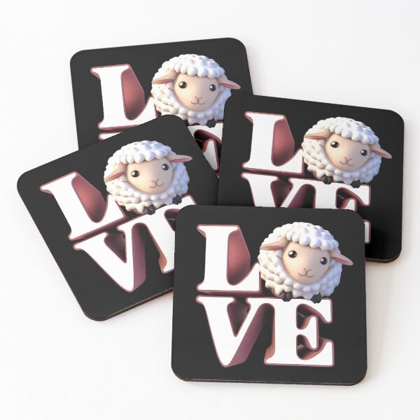 Item preview, I love Sheep Cute Sheep 3d typography art designed and sold by najega911.