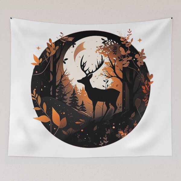 Item preview, deer in forest designed and sold by skateras.
