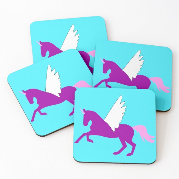 Item preview, Purple Unicorn, blue background designed and sold by Elizabeth's Music & Arts.