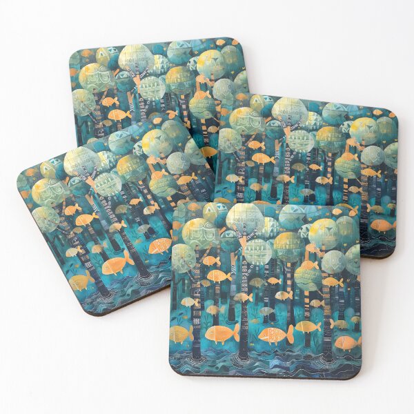 Item preview, A fish swimming in a forest of trees (B 1/2) designed and sold by uone.