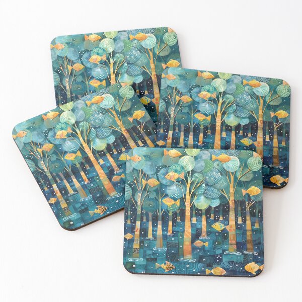 Item preview, A fish swimming in a forest of trees (B 2/2) designed and sold by uone.