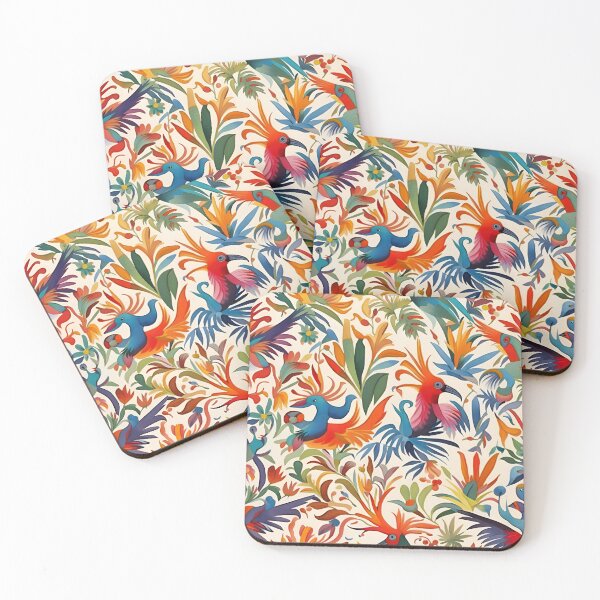 Item preview, Sueño tropical, colorido diseño otomí designed and sold by Manitarka.