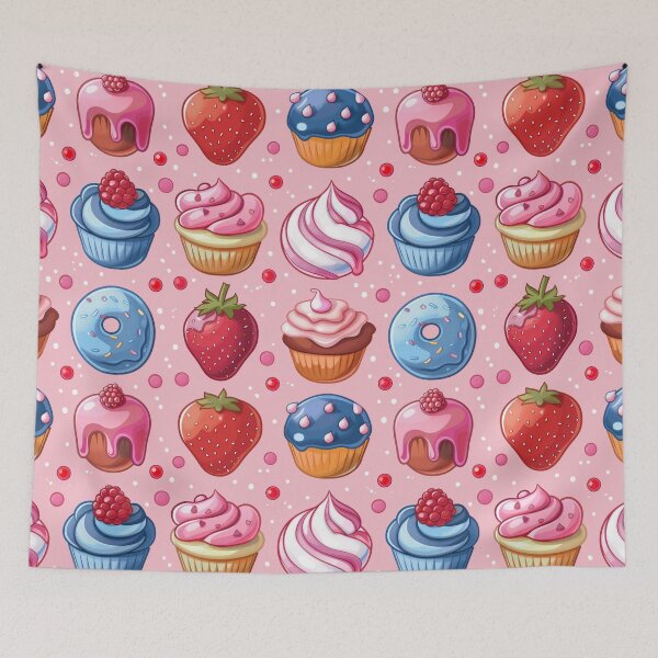 Item preview, Sweet Treats Delight: Cupcakes and Berries - red, blue and pink designed and sold by PICbyFemke.