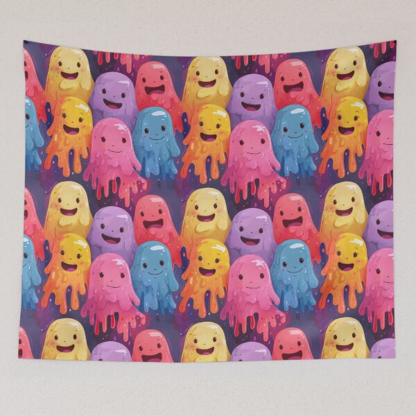 Item preview, Cheerful Colorful Creatures Dripping Paint - monsters designed and sold by PICbyFemke.