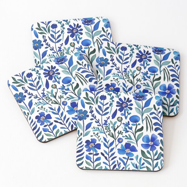 Item preview, Blue Flowers Watercolor Design designed and sold by Manitarka.