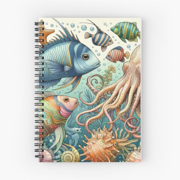 Item preview, A Watercolor Composition of Vibrant Marine Life designed and sold by mushizaman.