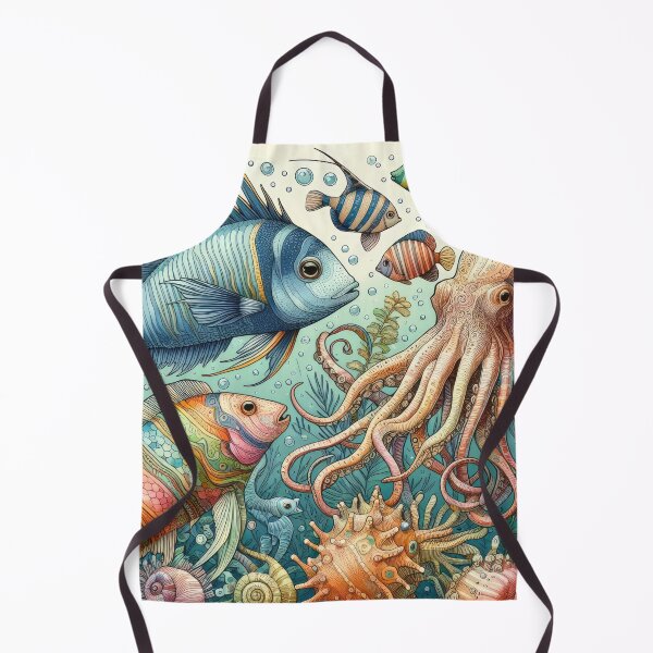 Item preview, A Watercolor Composition of Vibrant Marine Life designed and sold by mushizaman.