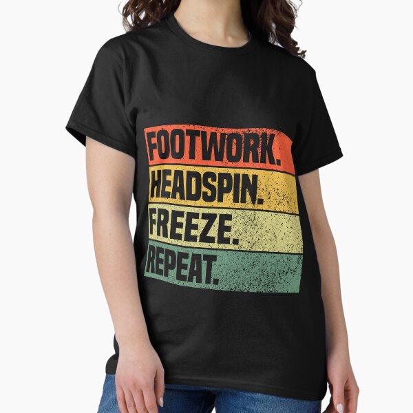 Item preview, Vintage breaking breakdance moves Footwork. Headspin. Freeze. Repeat. designed and sold by MeringueMango.