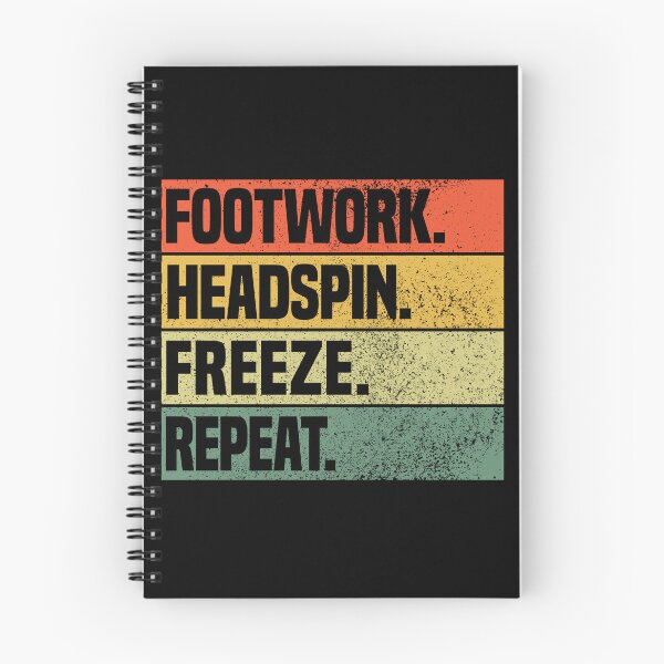 Item preview, Vintage breaking breakdance moves Footwork. Headspin. Freeze. Repeat. designed and sold by MeringueMango.