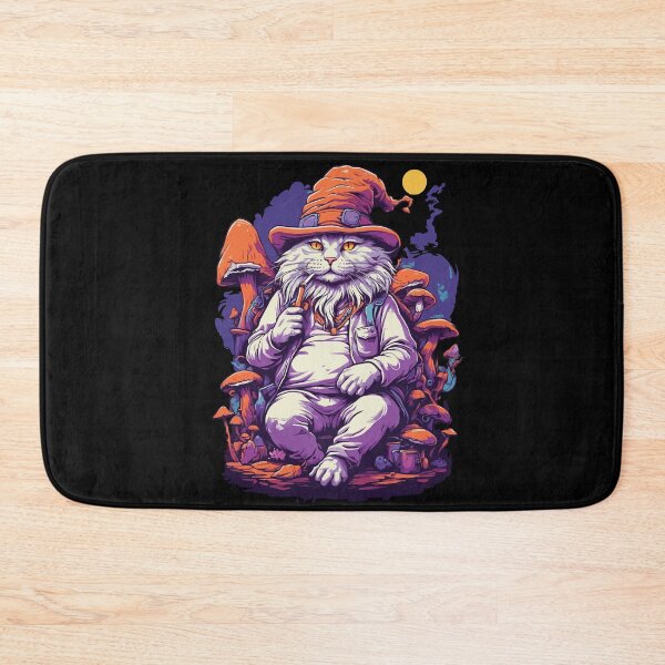 Item preview, Cat Forest Mushrooms Psychedelic Goa Trance Art designed and sold by LuminOrb.