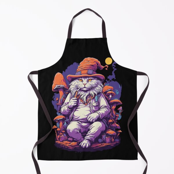 Aperçu de l'œuvre Chat Forêt Champignons Psychédélique Goa Trance Art créée et vendue par LuminOrb.