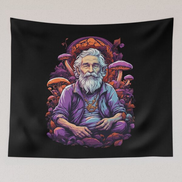 Item preview, Vibrant Colors Forest Mushrooms Psychedelic Art designed and sold by LuminOrb.