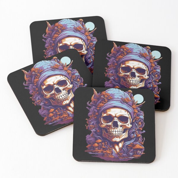 Item preview, Psychedelic Skull Art Forest Mushrooms Music Festival designed and sold by LuminOrb.