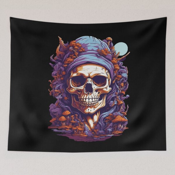 Item preview, Psychedelic Skull Art Forest Mushrooms Music Festival designed and sold by LuminOrb.