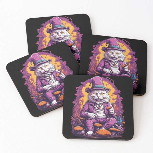 Item preview, Cat Psychedelic Art Music Festival Forest Mushrooms designed and sold by LuminOrb.
