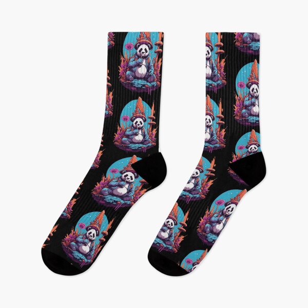 Item preview, Panda Bear Psychedelic Art Music Festival Forest Mushrooms designed and sold by LuminOrb.