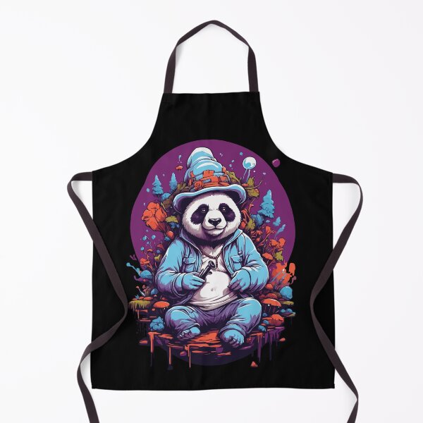 Item preview, Panda Bear Psychedelic Art Music Forest Mushrooms designed and sold by LuminOrb.