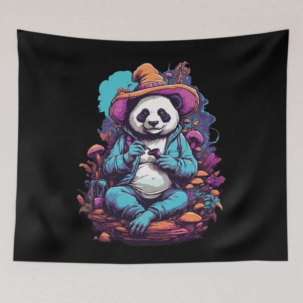 Item preview, Panda Bear Psychedelic Art Forest Mushrooms Music Festival designed and sold by LuminOrb.
