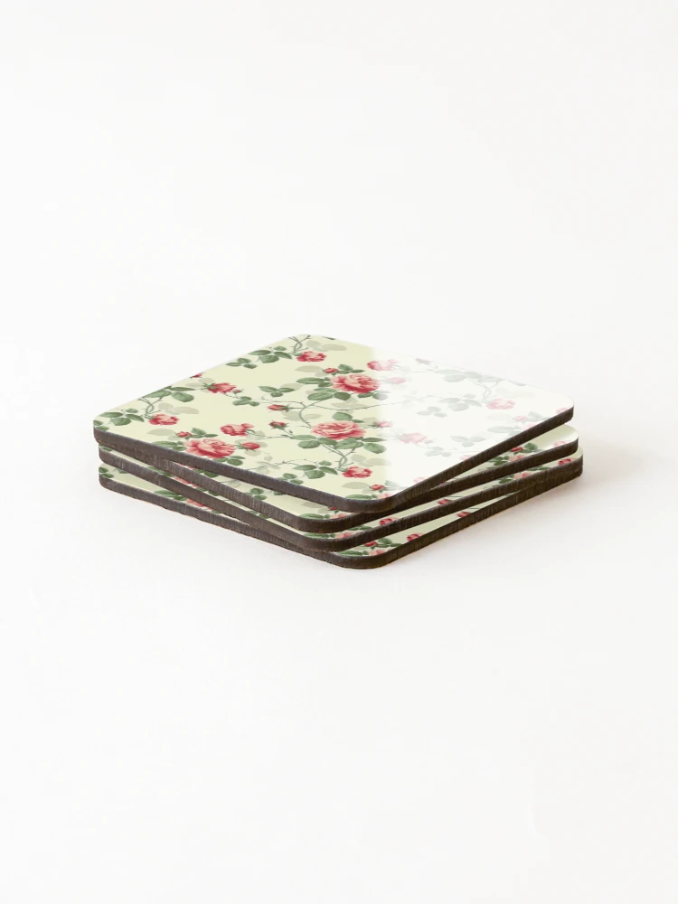 Thumbnail 4 of 5, Coasters (Set of 4), Pink Roses designed and sold by BNikiDesigns.