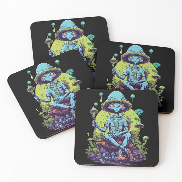 Item preview, Vibrant Colors Psychedelic Art Forest Mushrooms designed and sold by LuminOrb.