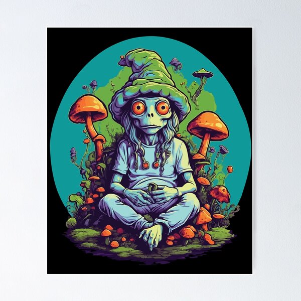 Item preview, Vibrant Colors Forest Mushrooms Music Festival Art designed and sold by LuminOrb.