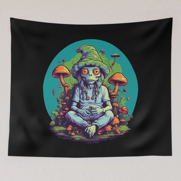 Item preview, Vibrant Colors Forest Mushrooms Music Festival Art designed and sold by LuminOrb.
