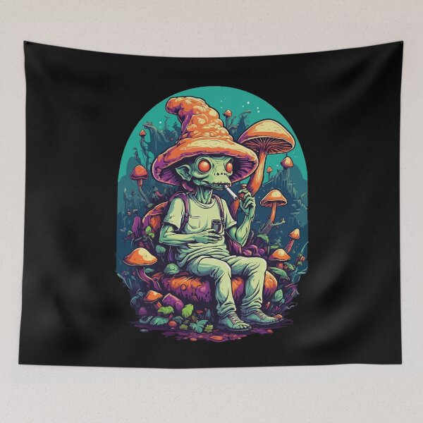 Item preview, Vibrant Colors Forest Mushrooms Psychedelic Art Goa designed and sold by LuminOrb.