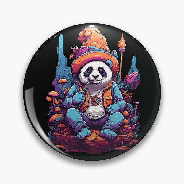 Item preview, Panda Bear Psychedelic Art Music Festival Forest Mushrooms designed and sold by LuminOrb.