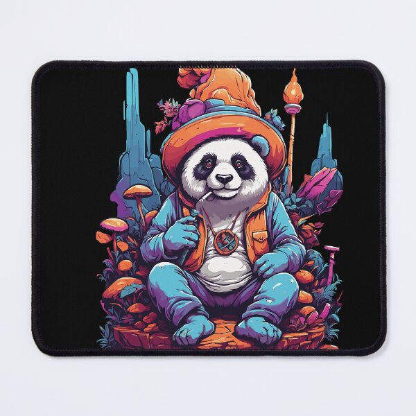 Item preview, Panda Bear Psychedelic Art Music Festival Forest Mushrooms designed and sold by LuminOrb.