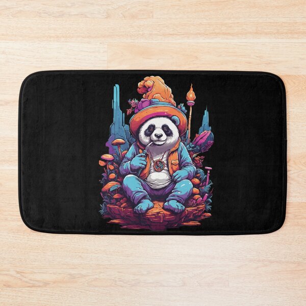 Item preview, Panda Bear Psychedelic Art Music Festival Forest Mushrooms designed and sold by LuminOrb.