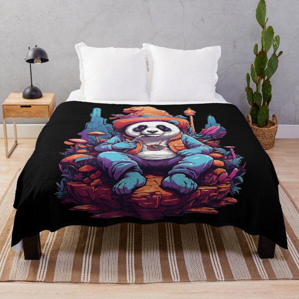 Item preview, Panda Bear Psychedelic Art Music Festival Forest Mushrooms designed and sold by LuminOrb.