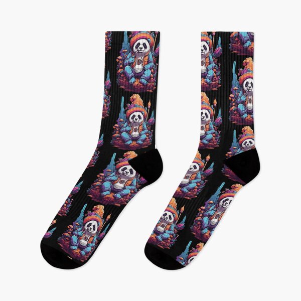 Item preview, Panda Bear Psychedelic Art Music Festival Forest Mushrooms designed and sold by LuminOrb.