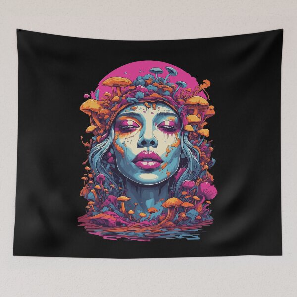 Item preview, Vibrant colors music festival forest mushrooms designed and sold by LuminOrb.